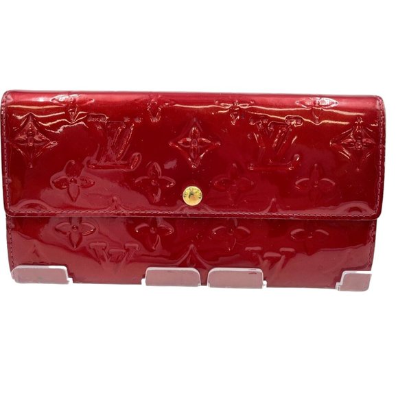 162171R Louis Vuitton Wallet Long Portefeuille Sarah Red Monogram Vernis - Picture 1 of 9